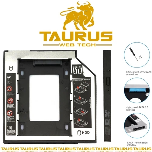 12.7mm SATA 2nd Hard Drive CADDY Frame Case HDD SSD Universal Laptop DVD CD R UK