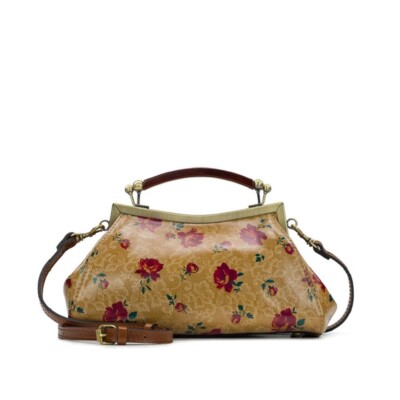 PATRICIA NASH Kelmscott Frame Satchel Crossbody Leather Bag - Western Lace Print