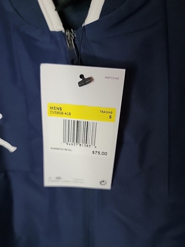 Jordan Men's Medium Short-Sleeve Coach Football Jacket Navy CV5858-419 Sz S M - Picture 6 of 6