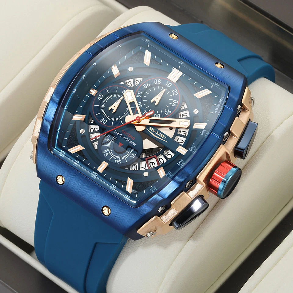 SKMEI мужчин часы прямоугольник наручные часы моды мужской кварцевые часы календарь часы - Изображение 2 из 4