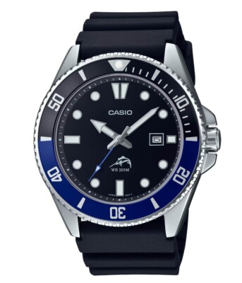 Casio MDV106B-1A1V, Men's Analog Watch, Black Resin Band, Date, 200 Meter WR
