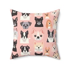 Cute Dog Breed Print Pillow  Cover, Pet Lover Gift, Dog Decor, Dog Lover Gift