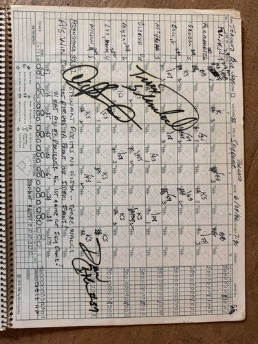 NOLAN RYAN * DAVE STEWART *NO HITTERS* Autographed Scorebook! Read description! - Picture 2 of 5