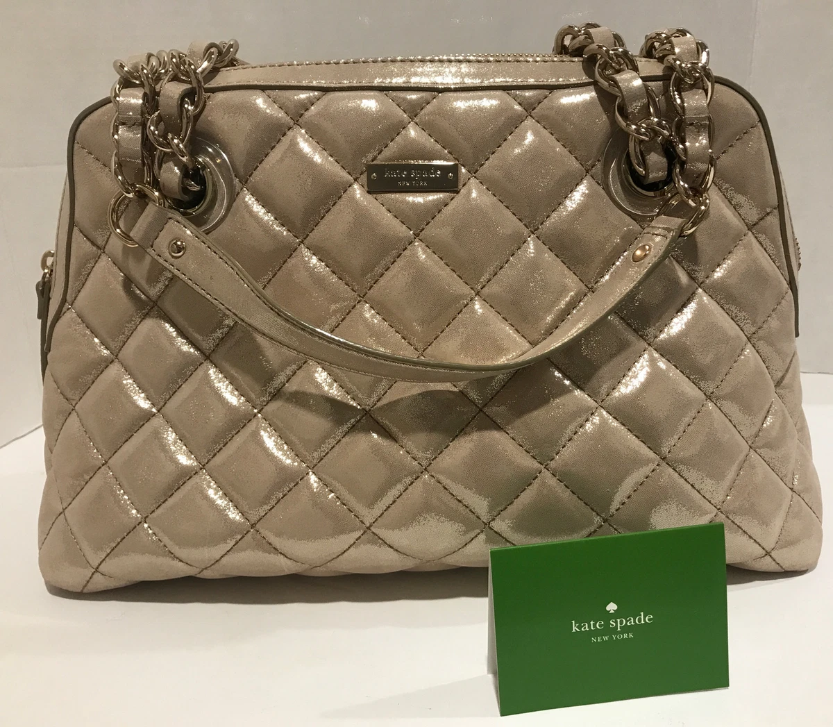 NWT Kate Spade Gold Coast Georgina Quilted Handbag Chain Link Straps AUTHENTIC