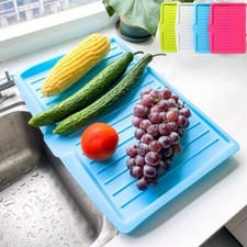 PLASTIC WORKTOP DISH DRAINER DRIP TRAY LARGE SINK DRYING RACK HOLDER KITCHEN NEW