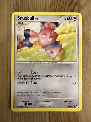 Snubbull - 84/106 - Common MP, English Pokemon Great Encounters