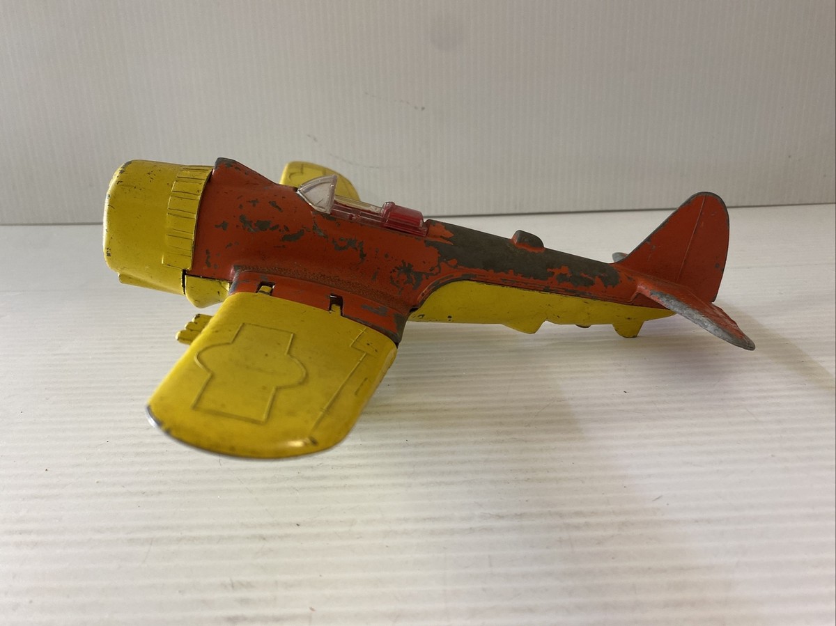 Vintage Hubley Kiddie Toy Yellow/Orange WWII Fighter Plane Made In