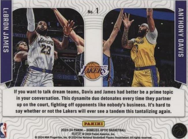 2023-24 Panini Donruss Optic - LeBron James/Anthony Davis #1
