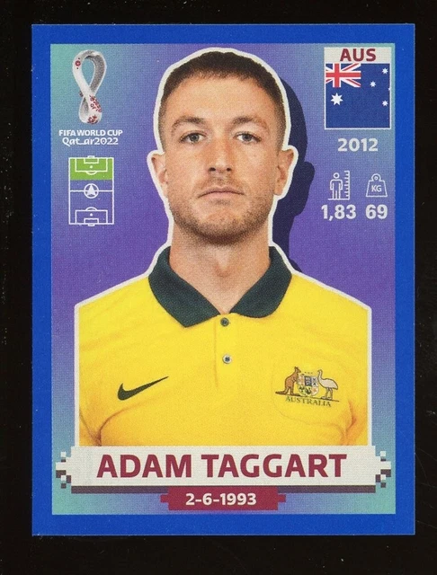 2022 Fifa World Cup Panini Sticker Blue Parallel ADAM TAGGART Australia AUS20