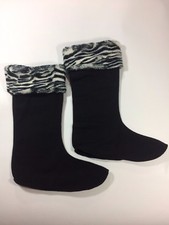 Corkys Womens New Fashion Fleece Boot Warmer Boot Liners Zebra Animal Print LG