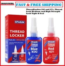 ThreadLocker 242 and 271, Thread Lock Medium and High Strength Lock Tight & Seal