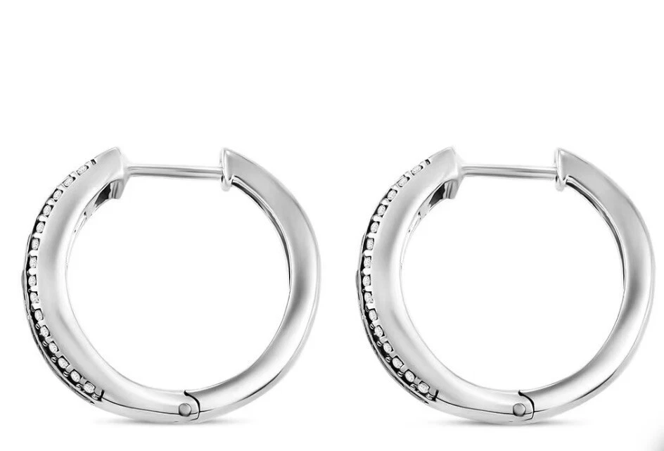 Aretes tipo argolla de circón blanco y esmeralda de 1,65 quilates en platino Bond Foto 4 de 4