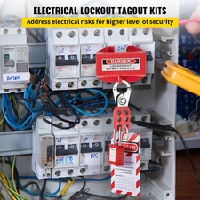 42 PCS Lockout Tagout Kit Electrical Safety LOTO w/Padlocks, Tags, Hasps & Tools