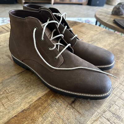 Vince Camuto, Lancelot Men 12 M Brown York Leather Chukka  display picture 2