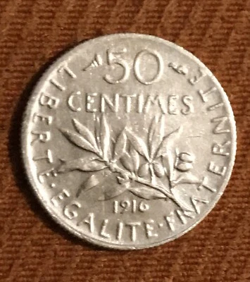 Pièce monnaie 50 centimes 1916 Semeuse République Française O. ROTY N4056 - Photo 1/2