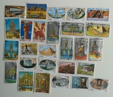 25 Different Seven Wonders of the World Stamps Collection