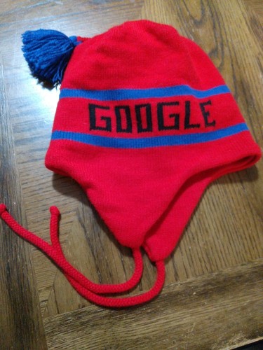 Logo Employee Beanie Knit Cap Hat Red 