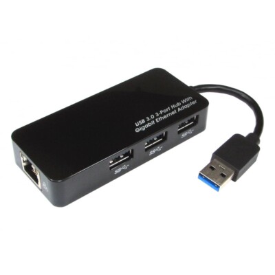 NEWlink USB 3.0 Gigabit Ethernet Adapter + 3 Port Hub tragbar für Laptop PC