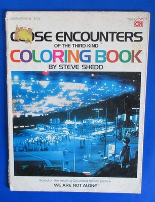 1978 CLOSE ENCOUNTERS OF THE THIRD KIND Coloring Book GD 2 pgs colored