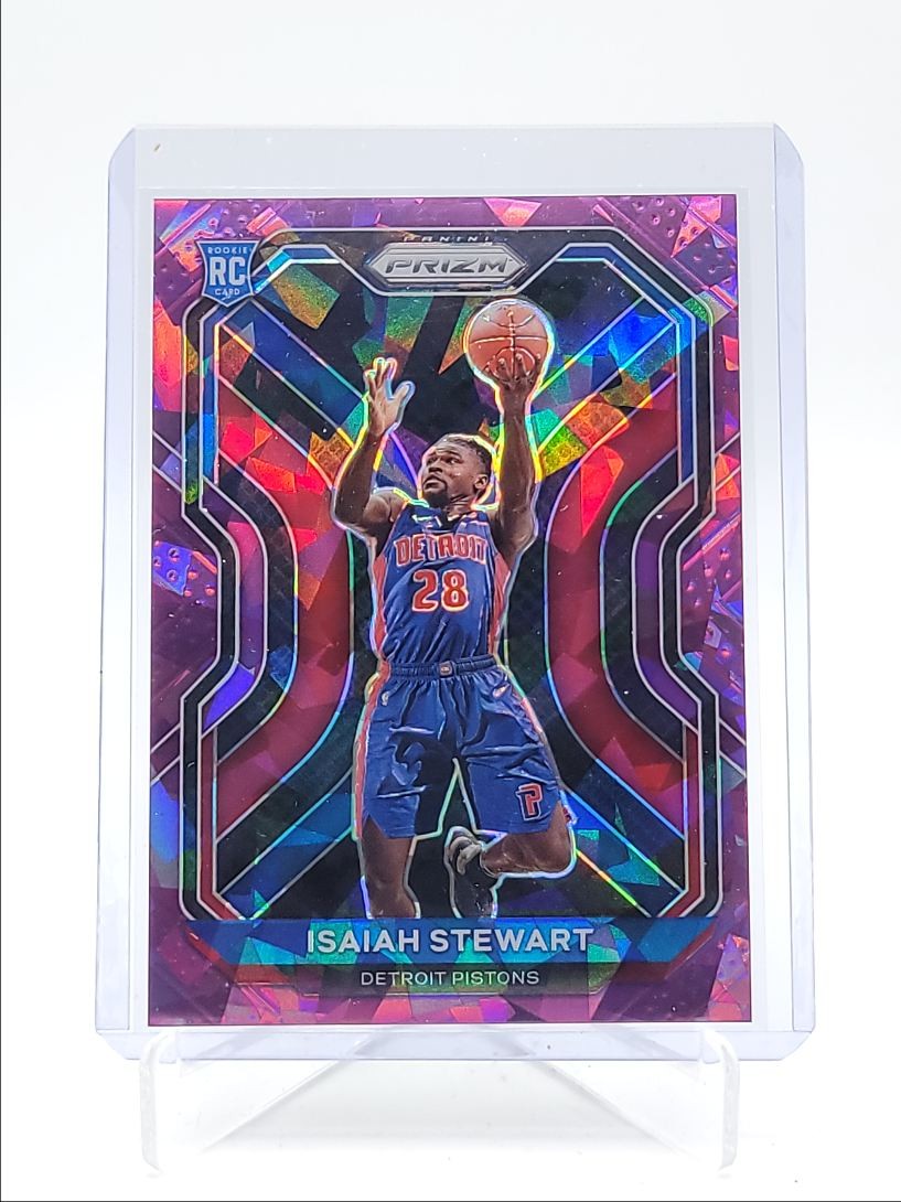 ISAIAH STEWART 2020-21 PANINI PRIZM ROOKIE PURPLE ICE PISTONS RC /175 Q0398