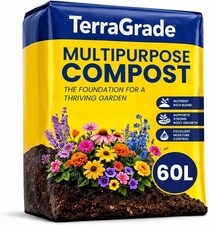 TerraGrade Multipurpose Compost 60L Nutrient Rich Premium Potting Garden Soil
