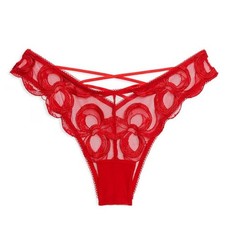 Victoria's Secret Dream Angels Bow Emb. Brazilian Panty S Vermillion NEW