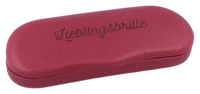 Brillenetui La Palma Kunstleder Hardcase Rot mit Prägung ''Lieblingsbrille''