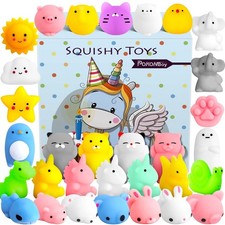 POKONBOY 30 PCS Squishies Mochi Toys, Mini Kawaii Squishy Animals Squeeze Str...