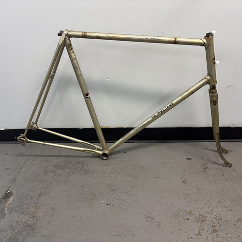 GOLD Motobecane Le Champion Steel Bicycle Frameset Reynold Tubing 63cm c to top)