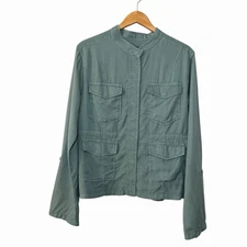 Sanctuary Women’s Trellis Safari Jacket XL Green Tencel Utility Military Travel