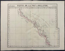 QUEENSLAND COAST AUSTRALIA 1827 VANDERMAELEN ANTIQUE LITHOGRAPHIC MAP #45