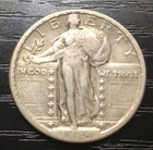 1924-D Standing Liberty Silver Quarter, XF. Sharp Detail, Rims & Color! STC! J94