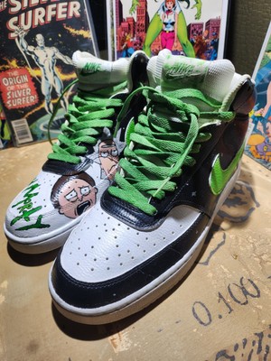 Prison Nike High Top Sneakers Rick and morty custom Hand-Painted Rick and Morty 