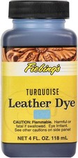 Fiebing's Leather Dye 4 Fl Oz Turquoise - Alcohol-Based, Permanent Dye