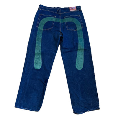 Rare Color Evisu Japan Daikoku Jeans Denim Size 40 Waist Green