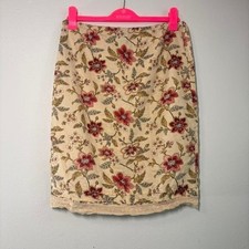 Vintage 90s Linen Floral Pencil Skirt Dainty Drawstring The Limited Size SM
