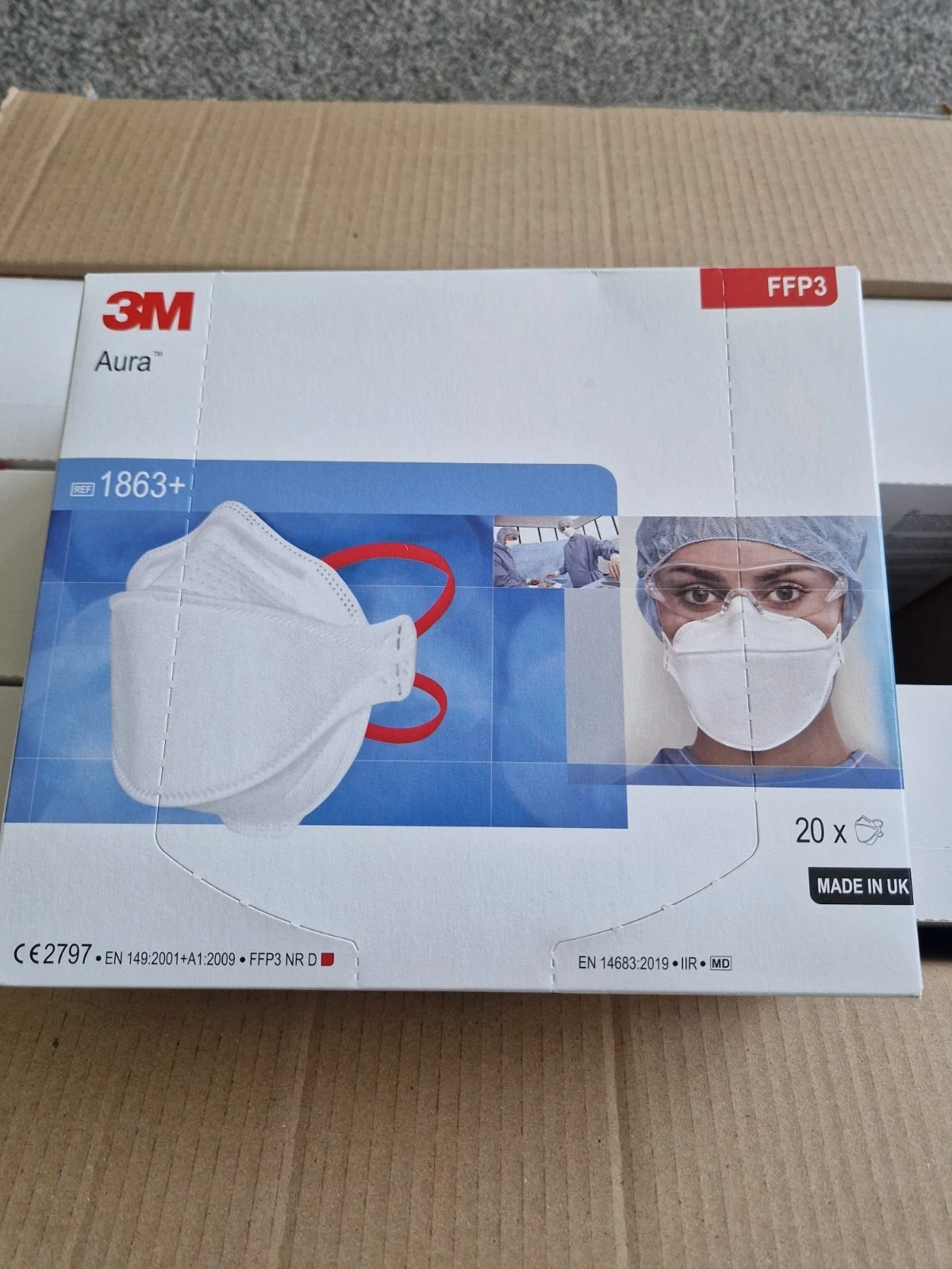 3M Aura 1863+ FFP3 Face Masks 120 Pack Disposable CE Certified Brand New Sealed
Opens in a new windo