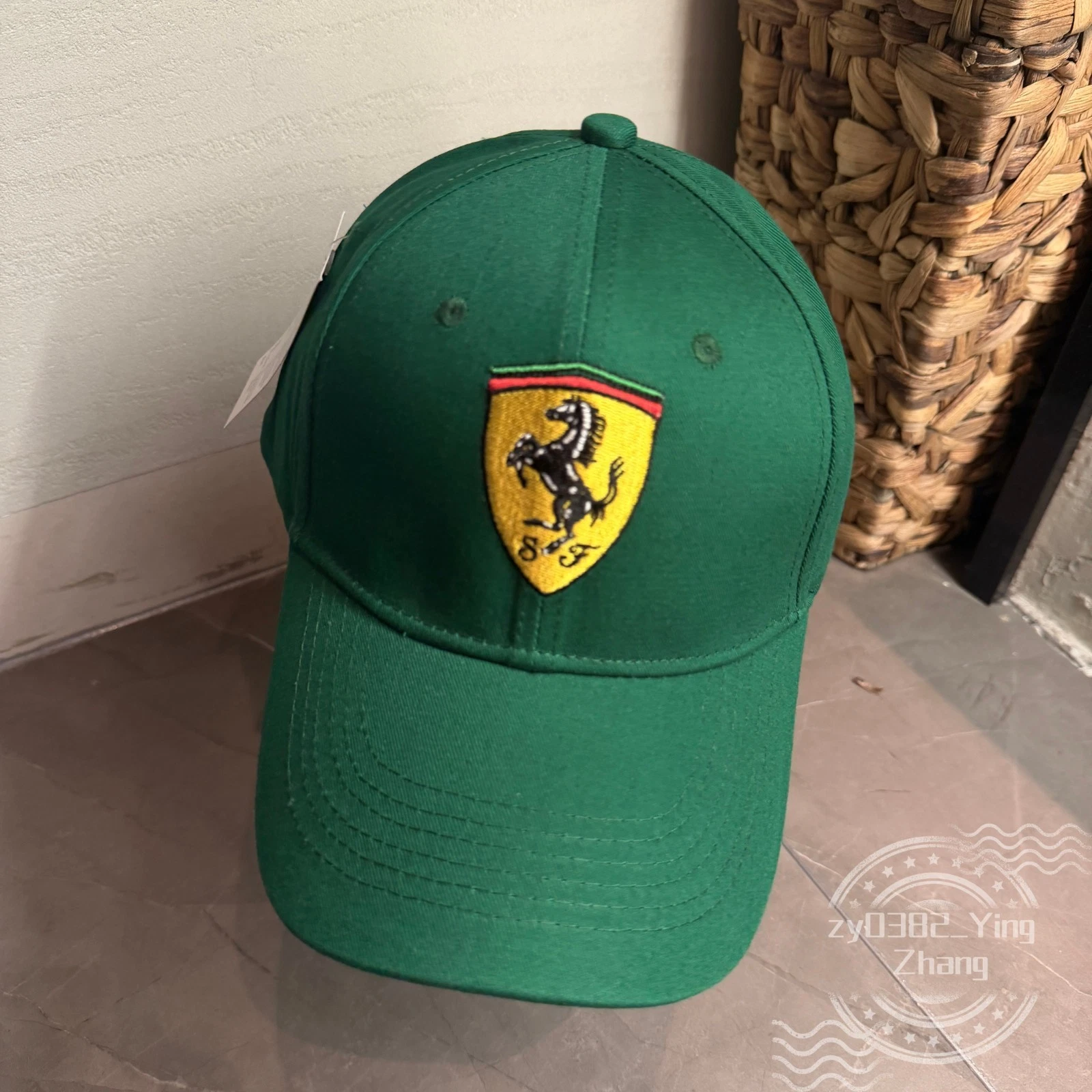 Ferrari Men's Aldul Embroidery Outdoor Casual Adjustable Baseball Cap Hat Green