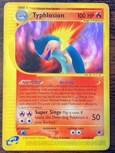 Typhlosion 65/165 Rare Expedition Base Set Pokemon Moderately Played