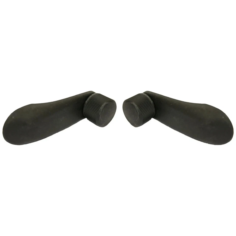 Black Window Crank Handle Pair Set of 2 for Silverado Sierra Truck Pickup - Image 2 of 4