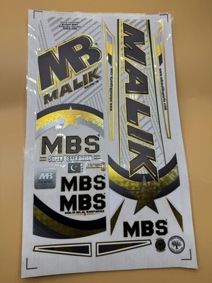 MBS {SBE} 3D Cricketschläger Aufkleber - geprägte Profi Qualität Aufkleber, wasserdicht