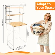 Washer And Dryer Storage Shelf 3 Tier Bathroom Organizer Rack Space Saving