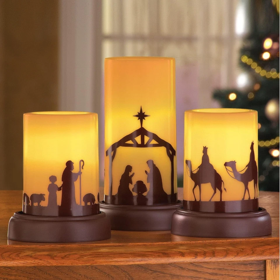 Velas LED Belén Navidad Sin Llama, Acentos Decoración Hogar Vacacional -... Foto 3 de 4