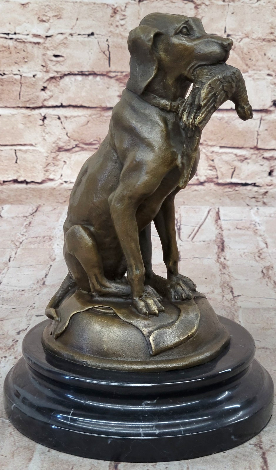 Shaggy Dog Captures A Bird Moigniez  Bronze Sculpture Statues Deal Figurine Gift