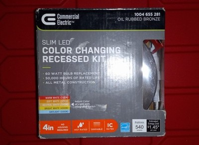 CE LOT OF 6 lights  4'' Slim Led Color Changing Recessed Kit 1004 655 281