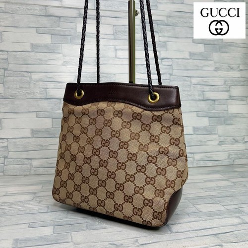 Gucci GG Shoulder Bag Handbag Black Used