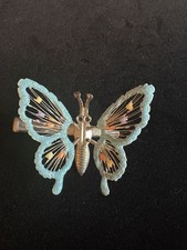 Vintage 90s Moving Flutter Wing Sugar Glitter Wire Butterfly Alligator Hair Clip