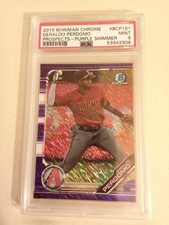 2019 Bowman Chrome Prospects Geraldo Perdomo PURPLE SHIMMER #BCP191 Graded PSA 9