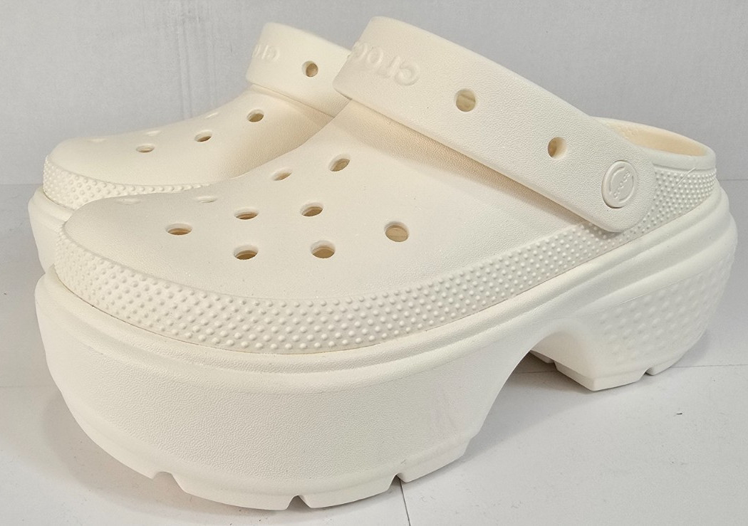 Crocs - Stomp Clog Platform Chunky Sandals - White - Unisex UK 5/6