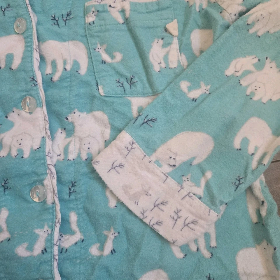 Женский фланелевый пижамный набор Munki Munki белый медведь размер маленький мягкий уютный праздничный - Изображение 4 из 4